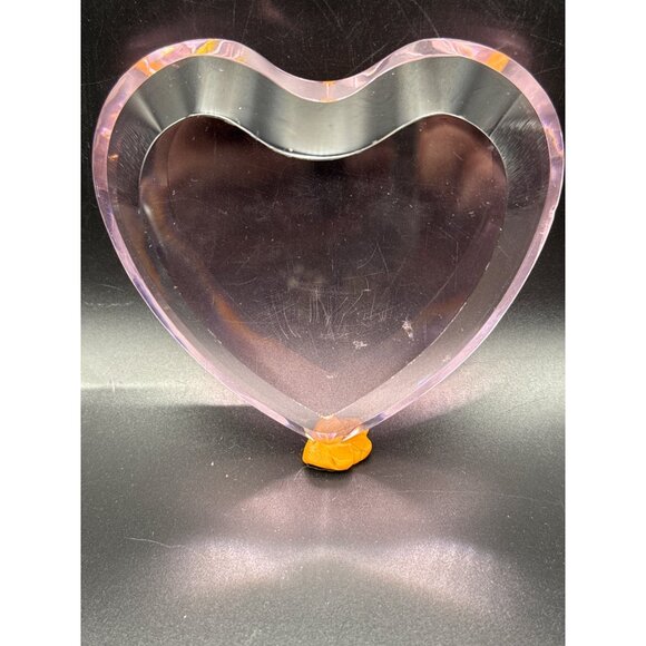 Unbranded Heart-Shaped Pink Crystal Paperweight 4 Inches - Picture 3 of 7